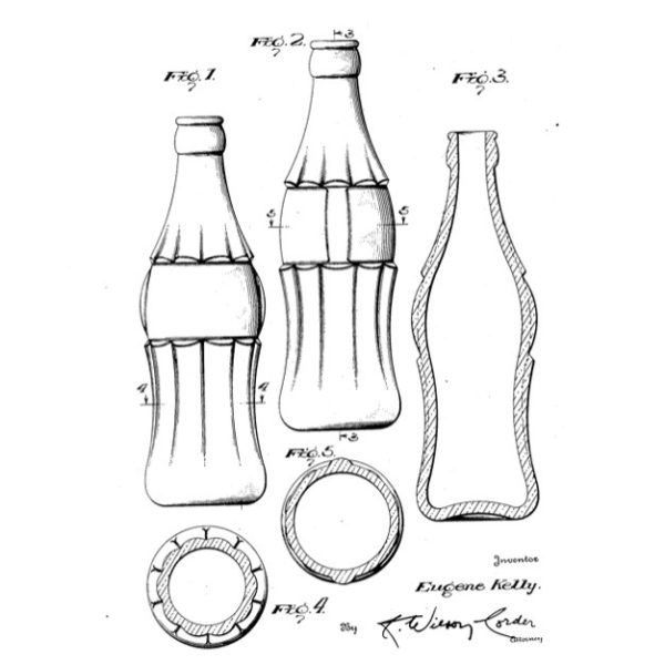 Design patent drawings of a bottle