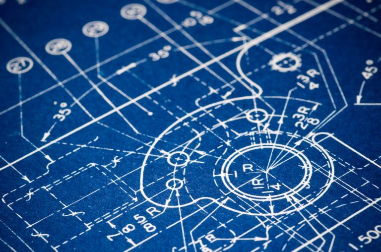 Blueprint-style technical drawing representing a patented invention